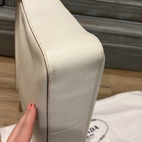Authentic off-white leather Prada bag. Gently loved! Comes with dust bag. - Picture 5 of 10